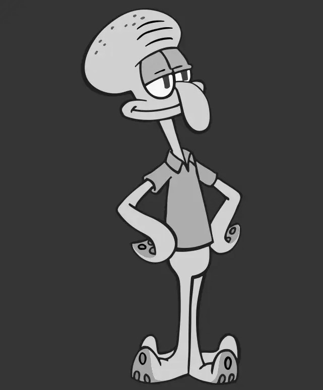 Squidward_Tentacles_BW